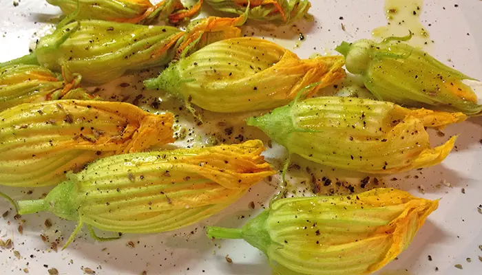 Stuffed Zucchini Flowers of Kos island.