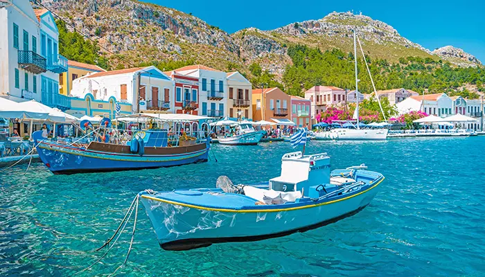 Stroll the Colorful Harbor in Kastellorizo island.