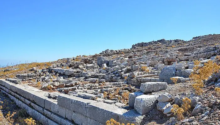 Temple of Attaviros Zeus in Rhodes island.