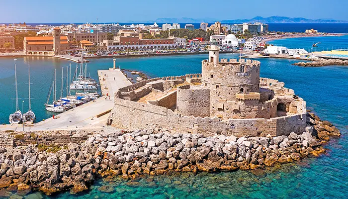 Saint Nicholas Fortress in Rhodes island.