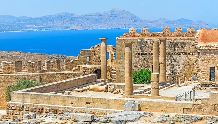 Acropolis of Lindos in Rhodes island.