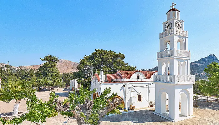 Panagia Tsambika Church in Rhodes island.