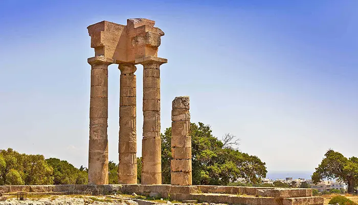 Acropolis of Rhodes in Rhodes island.
