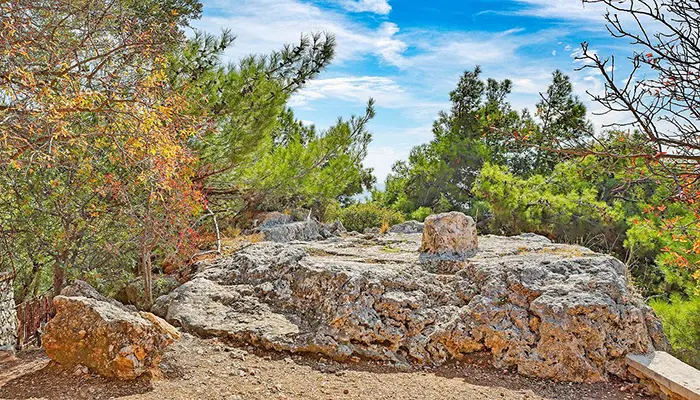 Daskalopetra Homerus Stone in Chios island.