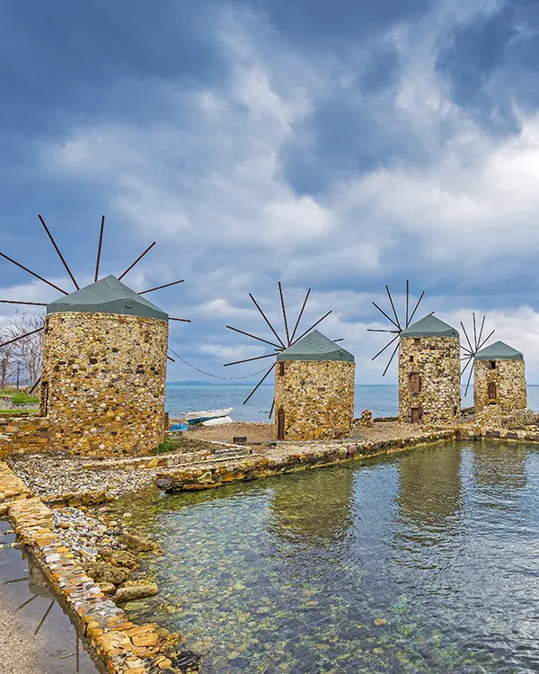 Windmills in Chios island.