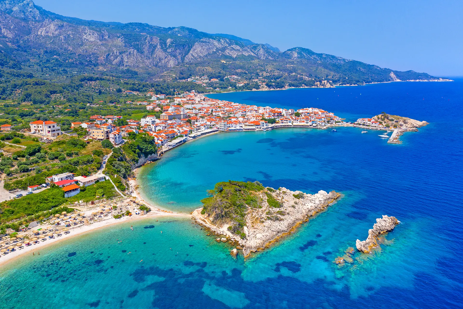 Samos island, Greece — the birthplace of Pythagoras with ancient temples, turquoise waters, and legendary Muscat wines.